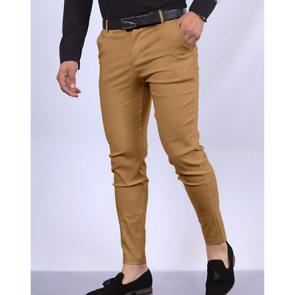 Herrkostymbyxa – Slim Fit – Vävd Struktur – Fuskficka – Helfodrad Formell Stil
