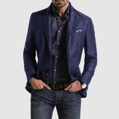 Herrkavaj – Slim Fit – Ullblandning – Notch Slag – Enkelknäppt Formell