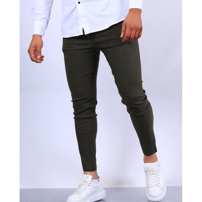 Herrkostymbyxa – Slim Fit – Vävd Struktur – Fuskficka – Helfodrad Formell Stil