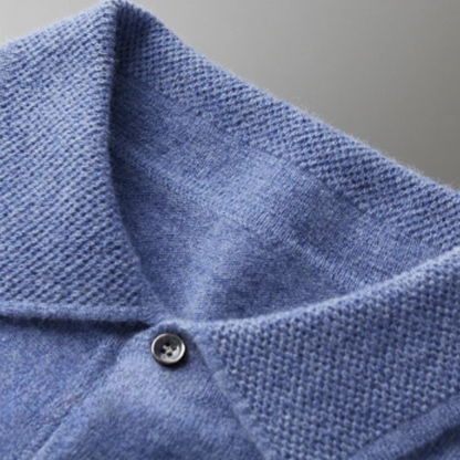 Herrtröja med krage – Merinoull – Normal passform – Ribbad kant – Smart casual