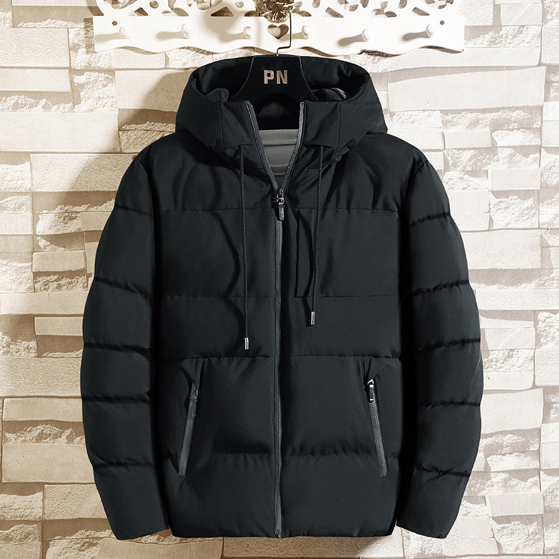 Herr Hooded Jacka – Slim Fit – Vadderad Quiltad – Fodrad med Bomull – Dragkedja