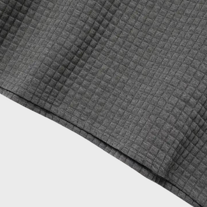 Herr pikétröja – Slim Fit – Mjukstickad – Kontrastkrage – Texturerad design