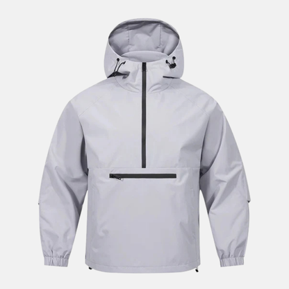 Herr Anorakjacka – Lös passform – Vindtät – Halv dragkedja – Huva – Känguruficka