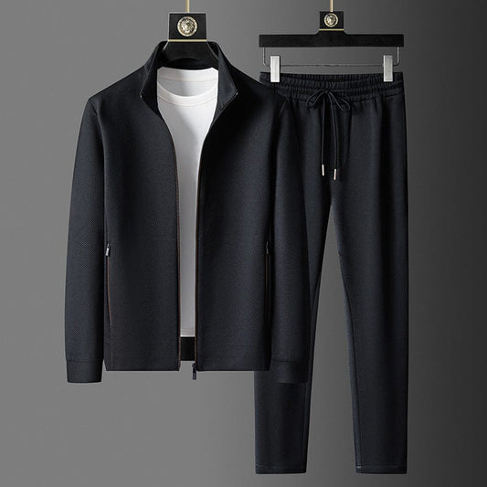 Herr Träningsset – Slim Fit – Fullzip Tröja – Avsmalnande Byxor – Andningsbart