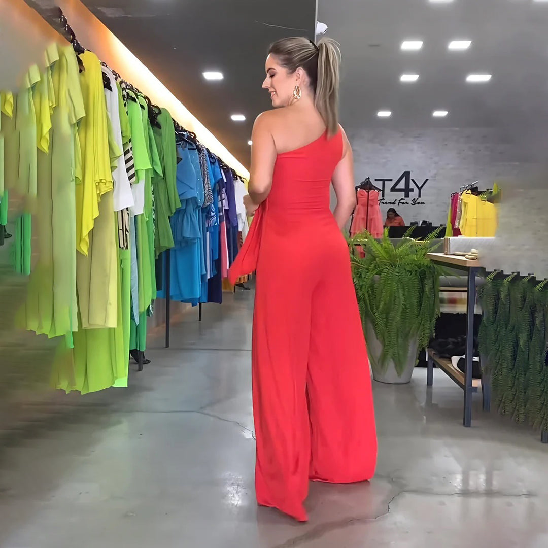 Dam Jumpsuit - One-Shoulder Design - Vida Ben - Midjeband Elegant Passform