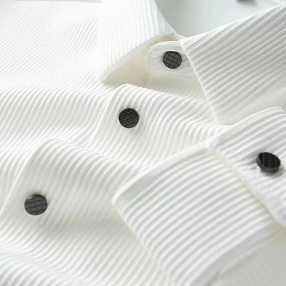 Herrskjorta – Slim Fit – Andningsbart Tyg – Klassisk Krage – För Kontorsbruk