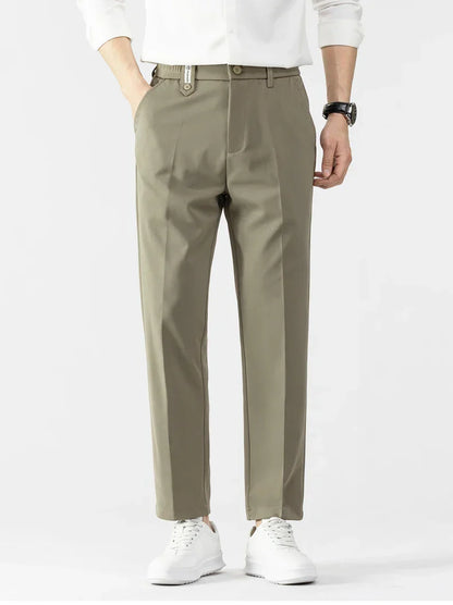 Herrbyxor – Slim Fit – Lättviktsmaterial – Pressveck – Affärsledig Stil
