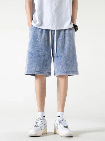 Herrshorts – Avslappnad Passform – Bomullsblandning – Resårmidja – Dragsko