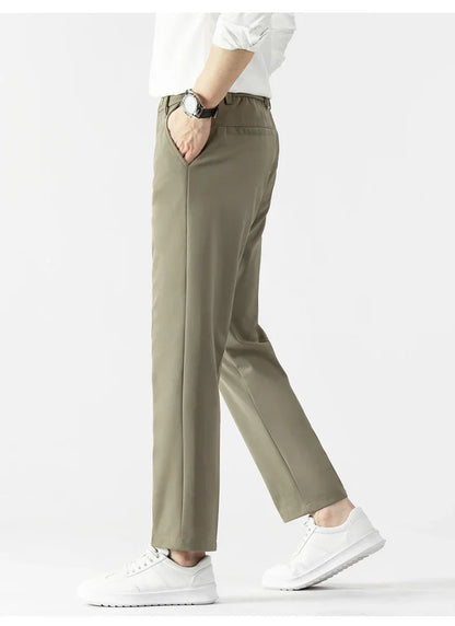 Herrbyxor – Slim Fit – Lättviktsmaterial – Pressveck – Affärsledig Stil