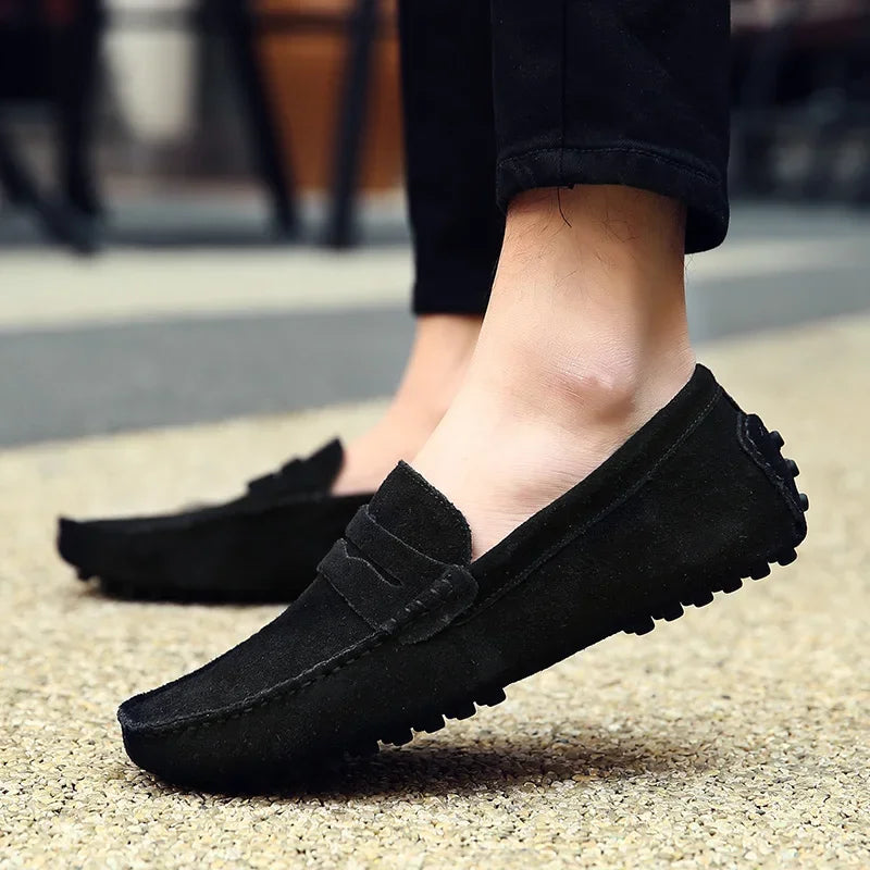 Herrloafers – Mockasinsiluett – Mjuk Mockakänsla – Slip-on – Pennyrem – Halkfri Sula