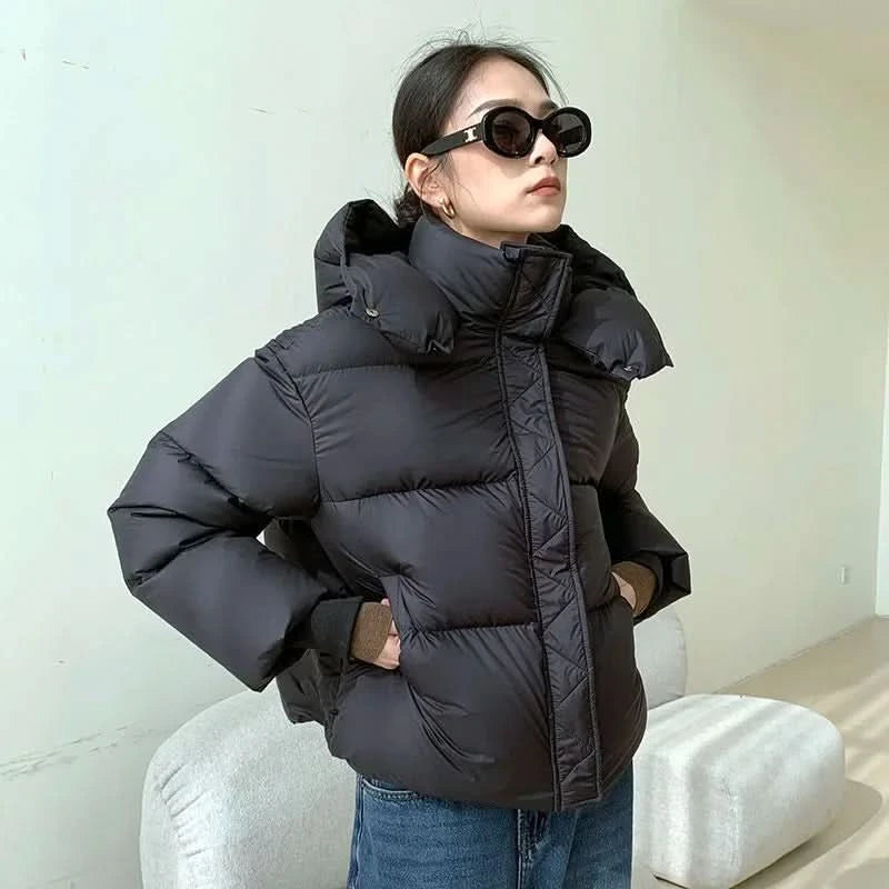 Trendig och isolerande Cozy Luxe Puffer Jacket med hög halsdesign för kvinnor