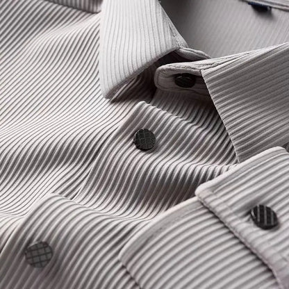 Herrskjorta – Slim Fit – Andningsbart Tyg – Klassisk Krage – För Kontorsbruk
