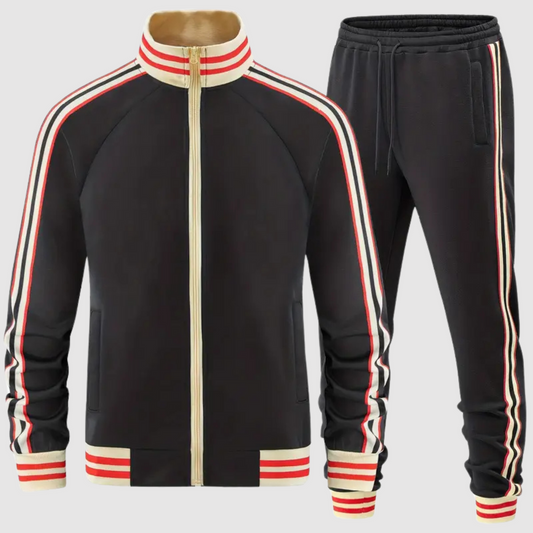 Herr Träningsset – Fullzip Jacka – Taperade Byxor – Andningsbar – Sportig Passform