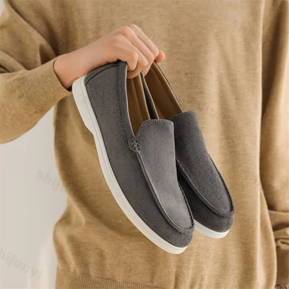 Herrloafers – Slip-on – Mockaliknande yta – Dämpad innersula – Halkfri sula