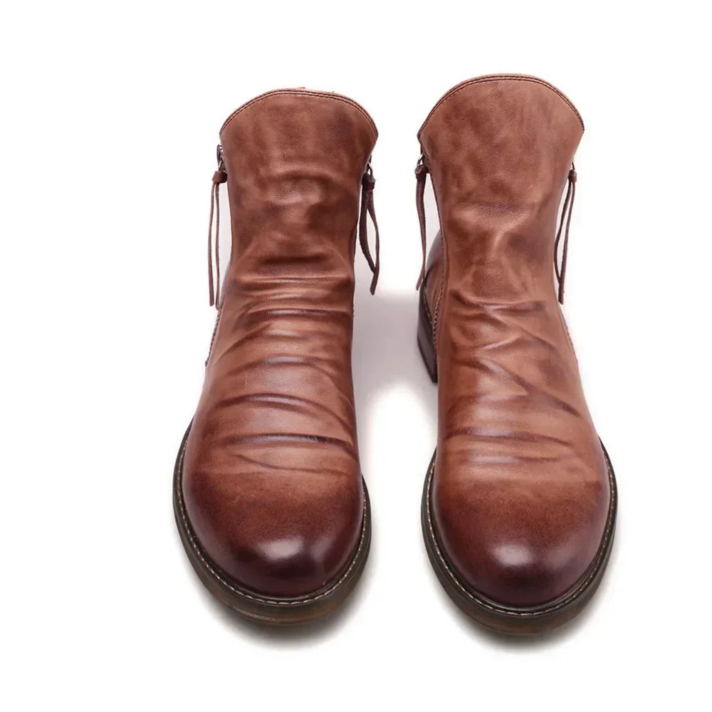 Herr Chelsea boots – Läder – Ankellängd – Dragkedja – Låg klack – Smal passform