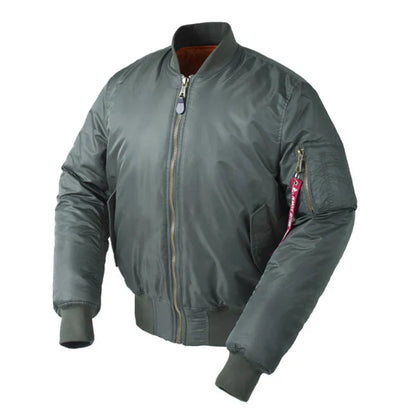 Herr Bomberjacka - Syntetisk Blandning - Klassisk Passform - Ribbstickad Krage & Muddar