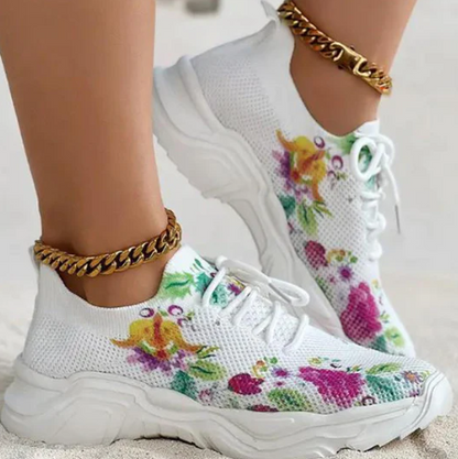 Dam Sneakers – Andningsbart Stickat Tyg – Slip-On – Lättviktsstötdämpning