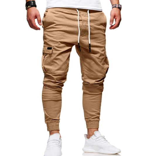 Herrjoggers Cargo – Avslappnad Passform – Bomullsblandning – Dragsko – Mudd vid Benslut