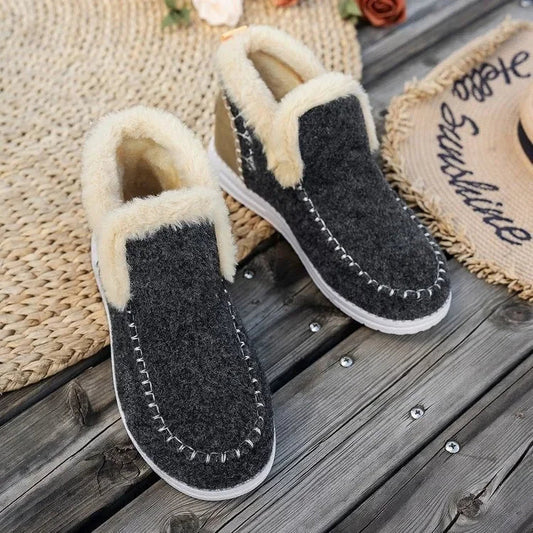 Damstövletter – Filtliknande Yta – Fuskpälsfoder – Platt Sula – Vardagskomfort