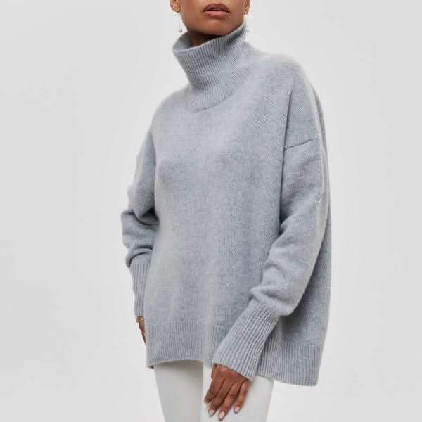 Mysig Bekväm Chic Elegans Bomull Turtleneck Tröja för kvinnor