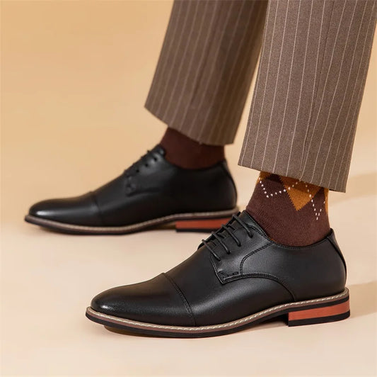 Herrskor Oxford – Mockaöverdel – Cap Toe – Sluten Snörning – Klassisk Passform