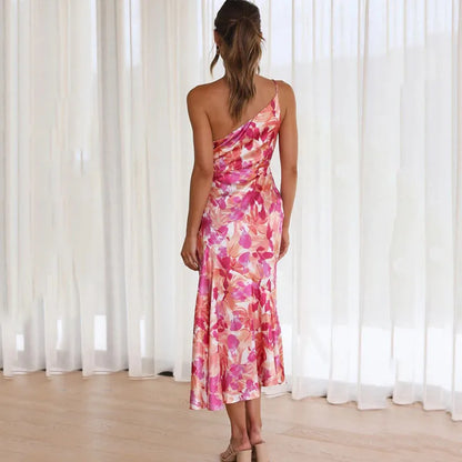 Klänning för Dam - One-Shoulder - Figurnära Midi - Elegant och Flödande