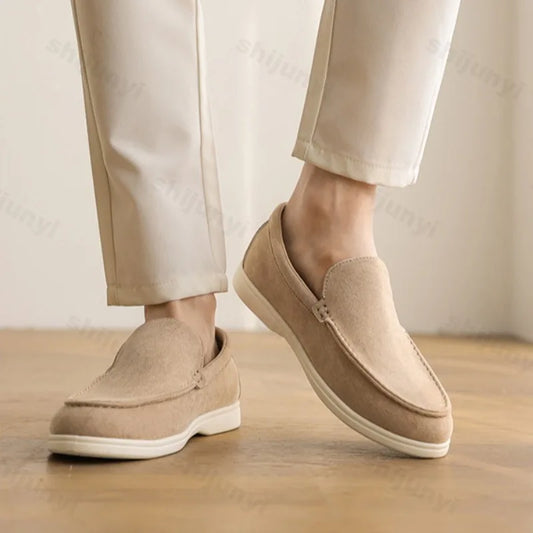 Herrloafers – Slip-on – Mockaliknande yta – Dämpad innersula – Halkfri sula