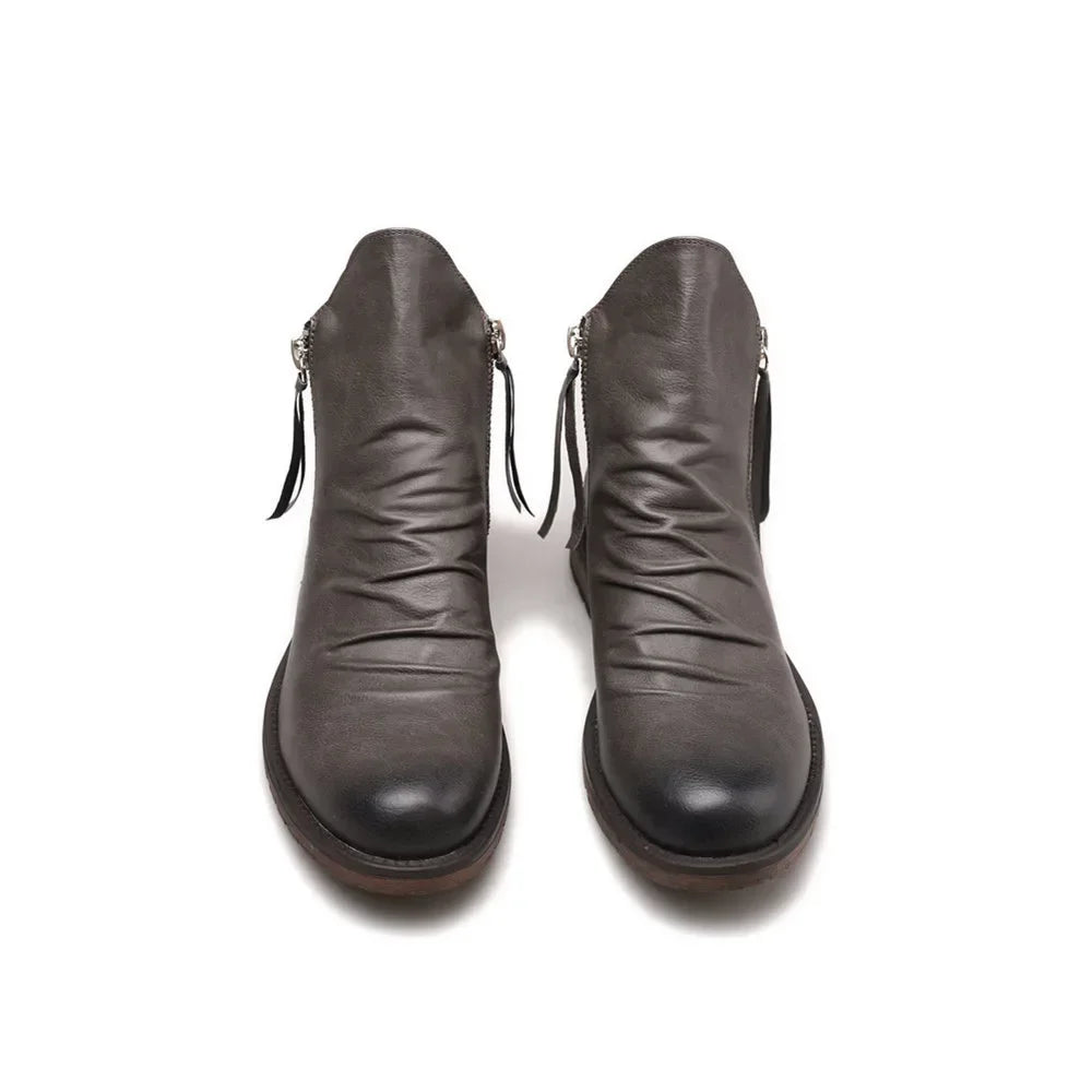 Herr Chelsea boots – Läder – Ankellängd – Dragkedja – Låg klack – Smal passform