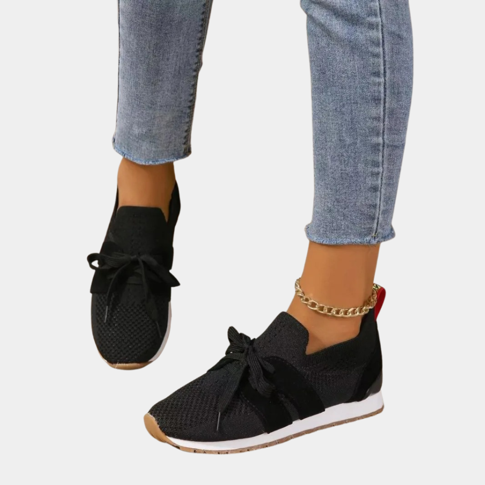 Dam Sneakers - Stickad Ovandel - Slip-on Design - Dämpad Sula - Andningsbar Komfort