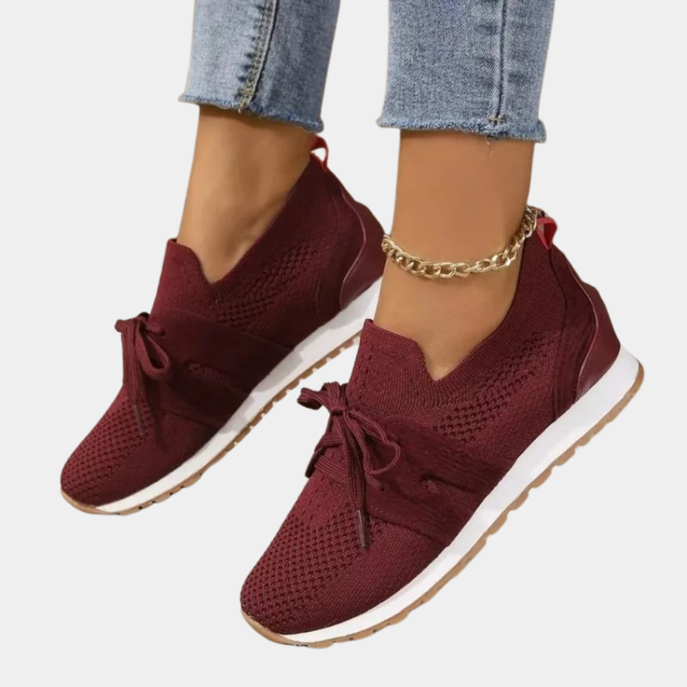 Dam Sneakers - Stickad Ovandel - Slip-on Design - Dämpad Sula - Andningsbar Komfort