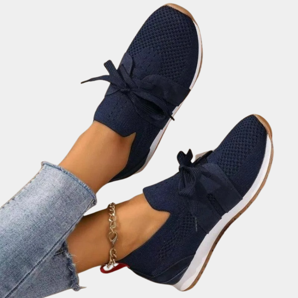 Dam Sneakers - Stickad Ovandel - Slip-on Design - Dämpad Sula - Andningsbar Komfort