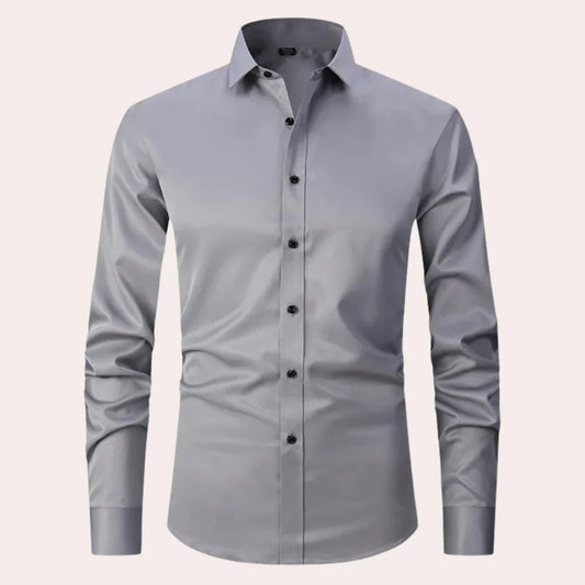 Herr Skjorta – Slim Fit – Spridkrage – Knappstängning – Formell Stil