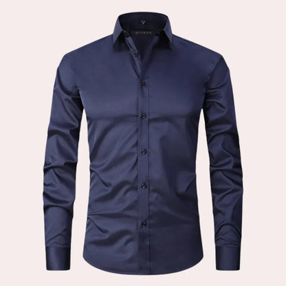 Herr Skjorta – Slim Fit – Spridkrage – Knappstängning – Formell Stil