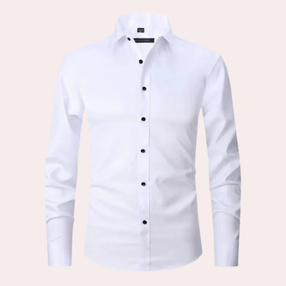 Herr Skjorta – Slim Fit – Spridkrage – Knappstängning – Formell Stil