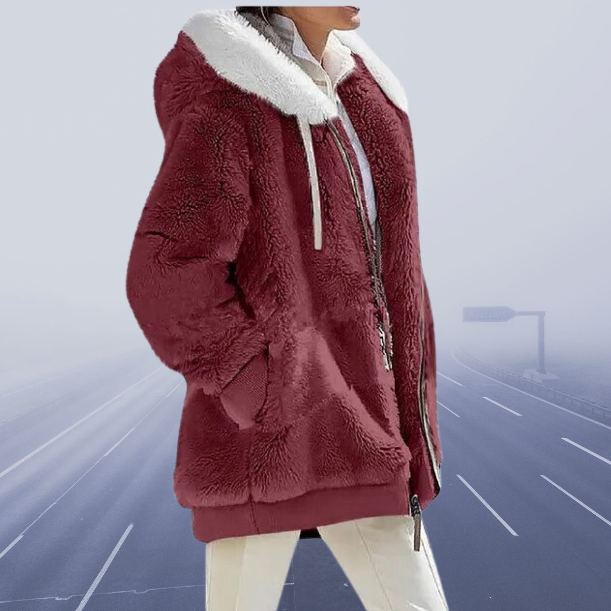 Cozy Luxe Sherpa Jacka i Oversized Passform för Ökad Komfort och Stil för Kvinnor