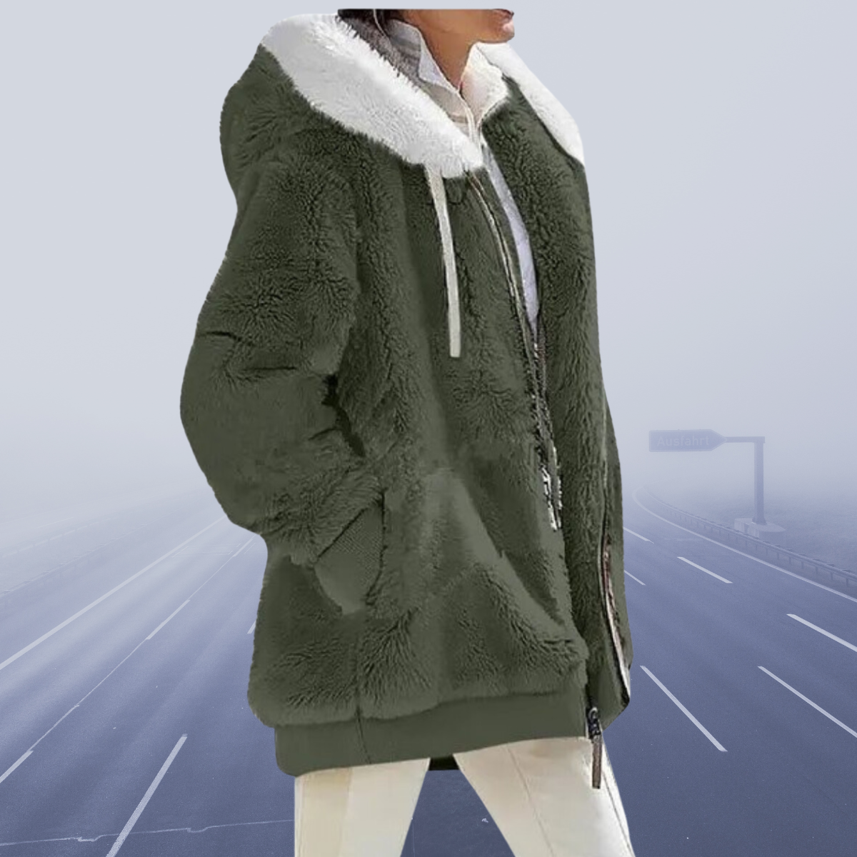 Cozy Luxe Sherpa Jacka i Oversized Passform för Ökad Komfort och Stil för Kvinnor