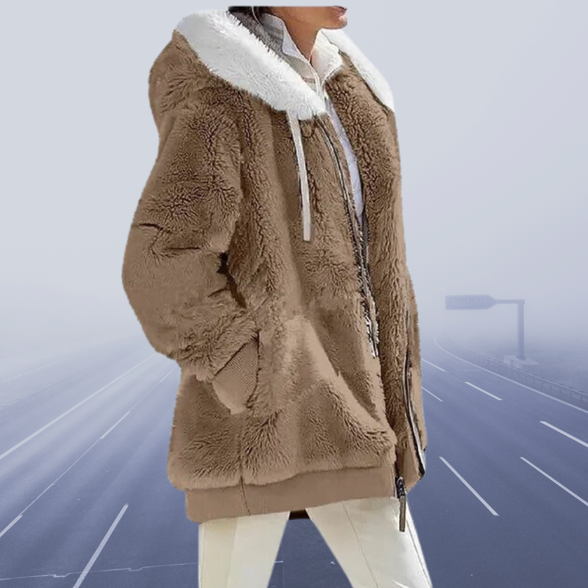 Cozy Luxe Sherpa Jacka i Oversized Passform för Ökad Komfort och Stil för Kvinnor