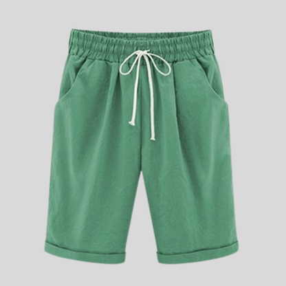 Damshorts - Bekväm Bomull - Lös Passform - Dragsko & Elastisk Midja - Sidofickor