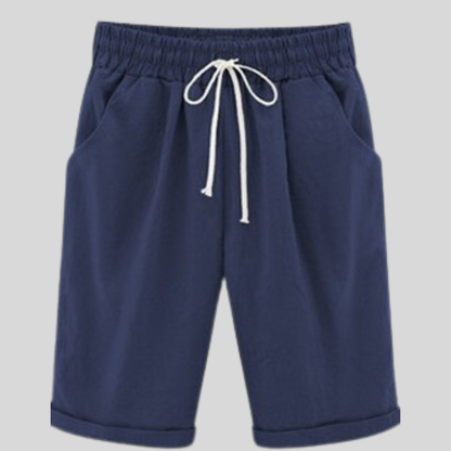Damshorts - Bekväm Bomull - Lös Passform - Dragsko & Elastisk Midja - Sidofickor