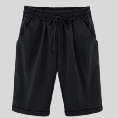 Damshorts - Bekväm Bomull - Lös Passform - Dragsko & Elastisk Midja - Sidofickor