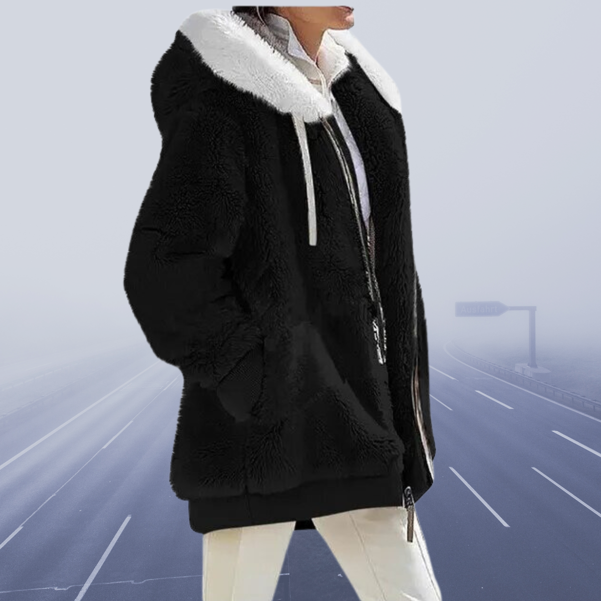 Cozy Luxe Sherpa Jacka i Oversized Passform för Ökad Komfort och Stil för Kvinnor