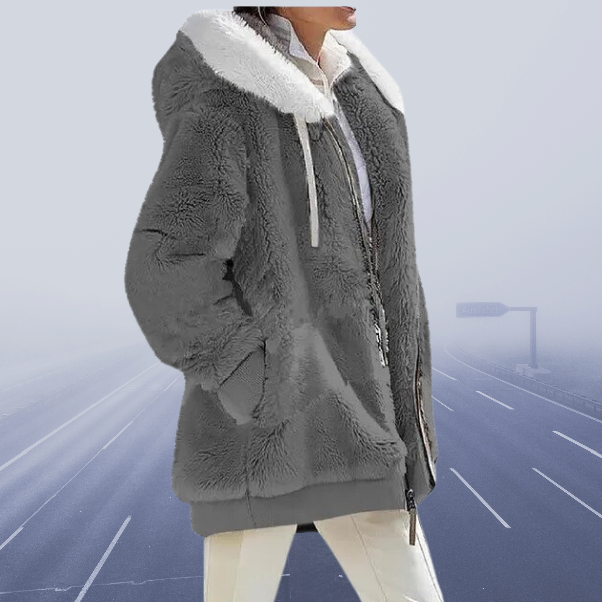 Cozy Luxe Sherpa Jacka i Oversized Passform för Ökad Komfort och Stil för Kvinnor