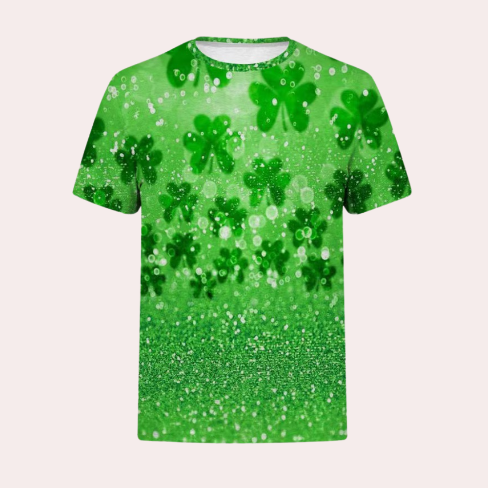 Herr T-shirt - Geometriskt Mönster - Regular Fit - Rundhals - Modern Design