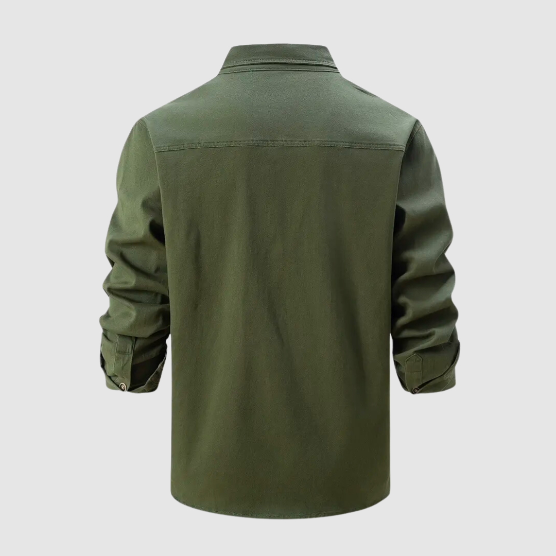 Herr Skjorta - Slim Fit - Långärmad - Knappstängning - Bröstfickor