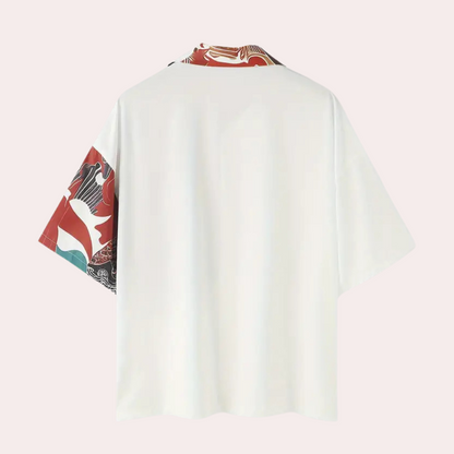 Herr Skjorta - Kortärmad Button-up - Regular Passform - Stilrent Mönster