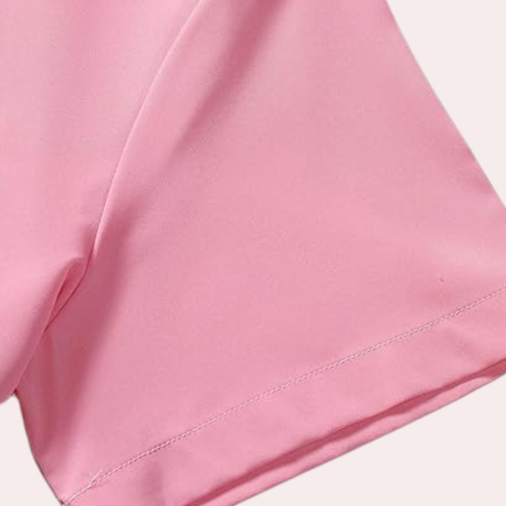 Herr Skjorta - Kortärmad Ombré Design - Klassisk Krage - Knäppning Fram