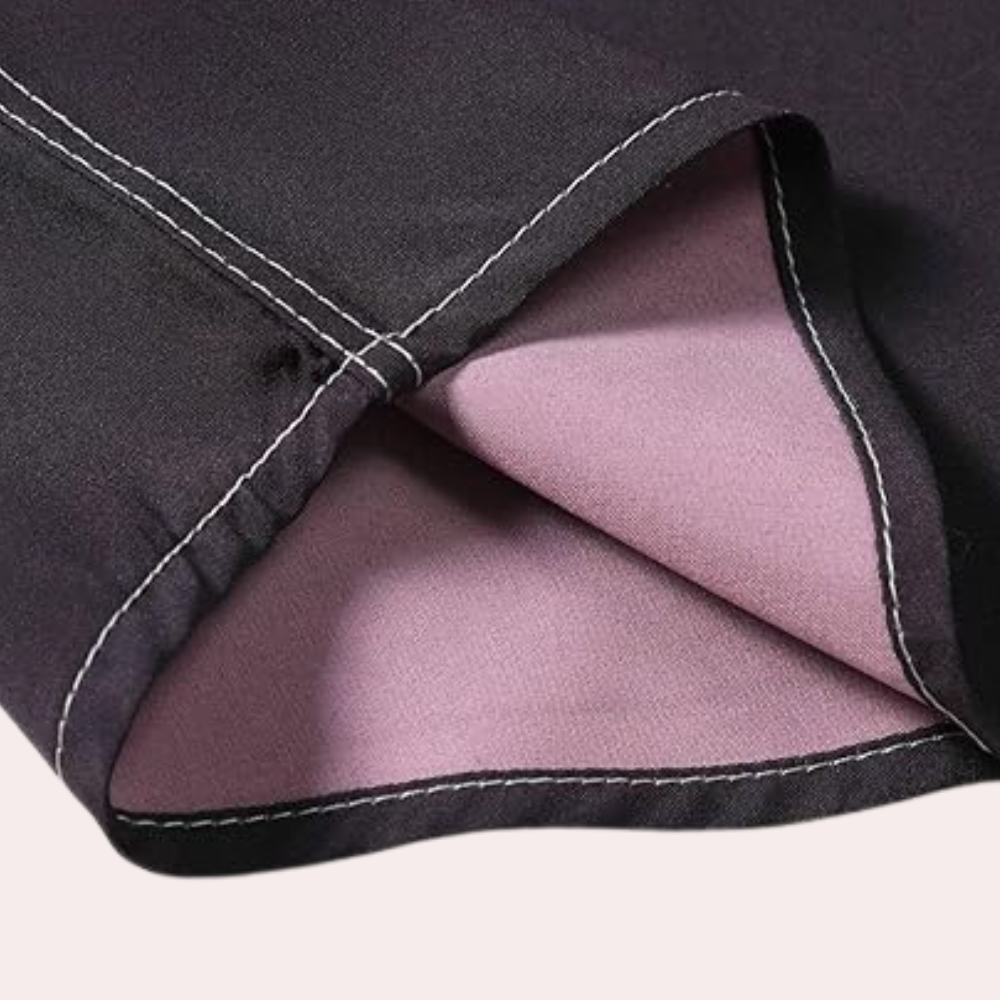 Herr Skjorta - Kortärmad Ombré Design - Klassisk Krage - Knäppning Fram