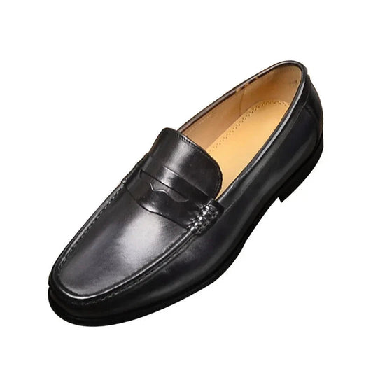 Herrloafers – Slip-on Moccasin – Veganskt läder – Pennyrem – Formell Passform