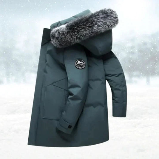 Herr Parkas - Vattenavvisande - Lång Modell med Fodrad Huva och Rymliga Fickor
