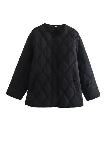 Dam Quilted Jacka - Lättviktsdesign - Hög Krage - Vadderad och Varm
